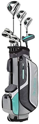 MacGregor Golf Ladies CG3000 Graphite Irons Graphite Woods Golf Club & Cart Bag Package Set, Ladies Right Hand, Navy/White