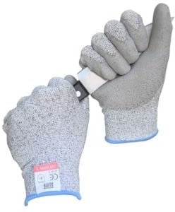 1 Pair of Whistling Dixie PPE Gloves-Site Gloves-PU Coated Cut Resistant Gloves-Coated Garden Gloves-Site Work Gloves-CE Certified PPE, EN388 Level 5 Protection-Anti-Slash Safety Gloves. Medium