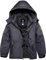GEMYSE Veste de Ski Enfant Garçon Blouson Hiver Chaud avec Capuche Imperméable Coupe-Vent et Doublure Polaire(01Gris Fer,140-146)