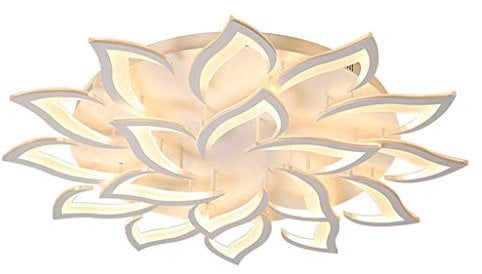 JIAODIE LED Deckenleuchte Blütenblatt Kronleuchter Blumen Esstischlampe Modern Metall-Acryl Deckenlampe Wohnzimmer Küche Schlafzimmer Innenbereich Deckenlicht Beleuchtung,18heads/ø120cm/168w