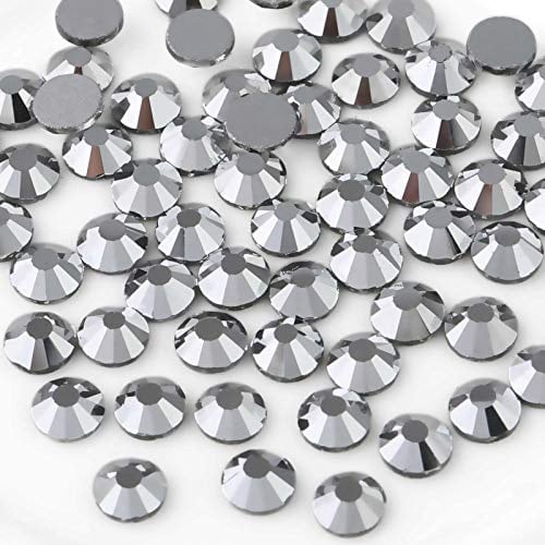 Beadsland Strasssteine zum Basteln,Silbener Hämatit,SS20/1440pcs,4.6-4.8mm | Silber Strasssteine für Nagel,Flachem Rücken,Glasmaterial,zum Verzieren