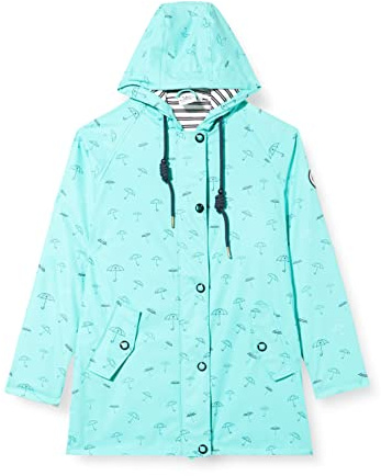 Ankerglut Damen Damen Friesennerz Regenmantel Regenjacke mit Kapuze Gefüttert Wasserdicht Wetterfest Übergangsjacke #Ankerglutbucht Regenjacke