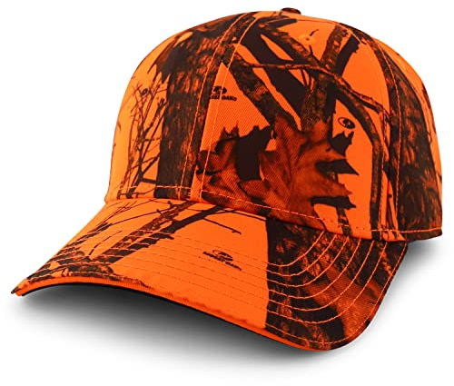 Armycrew XXL Oversize Jagd Camouflage Outdoor Strukturiert Baseball Cap, blaze, XX-Large