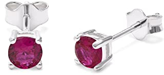 Sterling Silber Rubin CZ Juli Geburtsstein 4 mm Ohrstecker