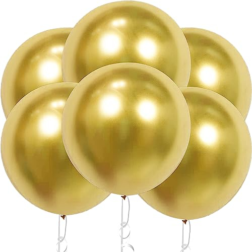 18 Zoll Grosse Luftballon, 6 Pcs Riesen Luftballon, Latex Metallic Luftballons für Hochzeit Geburtstag Taufe Babyparty Kindergeburtstag Karnevals Deko