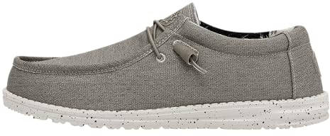 HEYDUDE Wally Stretch Canvas Herren - Slip on Schuhe - Mokassin Stil, Beige, 45