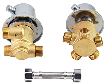 Mitigeur Thermostatique Robinet De Douche, 2/3/4 Voie Laiton Mitigeur Cabine De Douche Filetage/Intubation Aves Cartouche En Céramique, Pour Cabine Ou Hammam, G1/2 Screw 4 Way