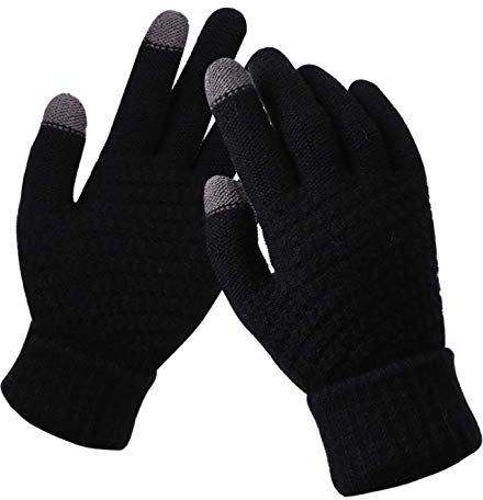 BSLVWG Guantes de Pantalla táctil de Invierno para Mujeres Guantes de Punto para Correr, Ciclismo, Senderismo, esquí (Negro)