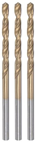 sourcing map 3pcs Twist Drill Bits 2.9mm Titanium Coated (HSS-E) M42 High Speed Steel 8% Cobalt Straight Shank for Stainless Steel Aluminum Alloy Metal