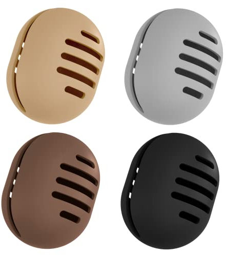 Fauxomor Lot de 4 Respirant Porte-éponge de Maquillage pour les Voyages,Support Eponge Maquillage en Silicone Incassable,étui Portable pour tous Les Types Beauty Blender,Gris+Kaki+Le Café+Noir