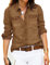 Roskiky Chemise en jean à manches longues, avec boutons, pour femme, XX-Large