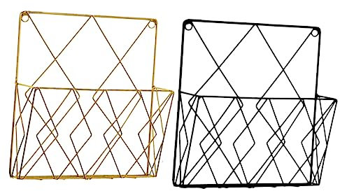 Ciieeo 2 Pièces Mur Porte-Revues Organisateur en Métal Étagère Conteneur en Métal Porte-Fichiers Mur Monté Organisateur al Support al Courrier Fichier Conteneur De