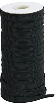 BOKFJBP 10mm Gummiband,50 Meter Gummibänder Nähen für Nähen und Haushalt DIY Handwerk Stoffe Zum Nahen Elastisches Band Schwarz