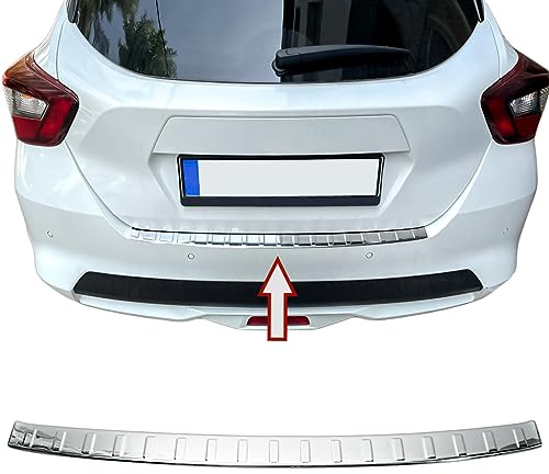 RECAMBO Ladekantenschutz Edelstahl kompatibel für Nissan Micra | K14 | BJ ab 2017 - Hochglanz poliert, Chrom Look - Styling und Schutz für die Stoßstange