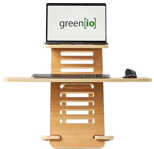 greenio Stehpult aus Holz | extra stabil + hoch | für Büro & Home Office | Made in EU | nachhaltig | mit E-Book