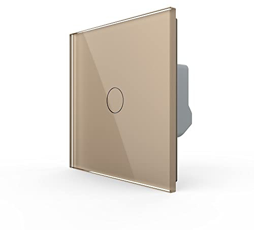 Livolo einfacher Touch Lichtschalter 1 Weg Gold im Glasrahmen 1-Fach VL-C701-13 Berührungsschalter Glas Panel beleuchtet