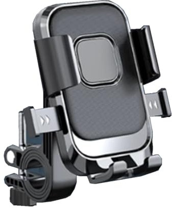 Carbon Alloy Motorcycle Phone Mount Vibration Dampener Scooter Bike Scooter Handlebar Cell Phone Holder for 4.7''-7.2'' SmartPhones 360°Rotation U-Bolt Base Quick Release Bicycle Clamp (Black)