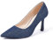 GENSHUO Tacco Alto 10 cm Punta Affilata Eleganza e Comfort Scarpe Classiche in Vernice e Glitter per Matrimoni Lavoro, Jeans Blu, 38.5 EU