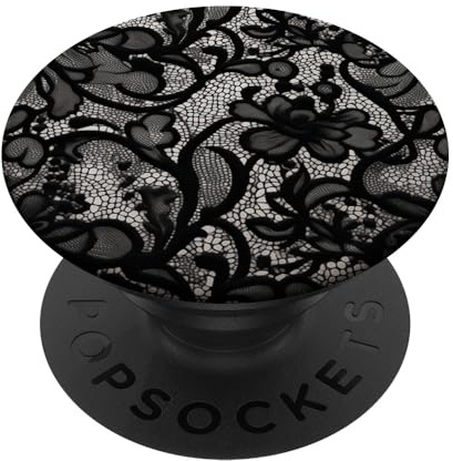 Black Lace Vintage Pattern PopSockets Adhesive PopGrip