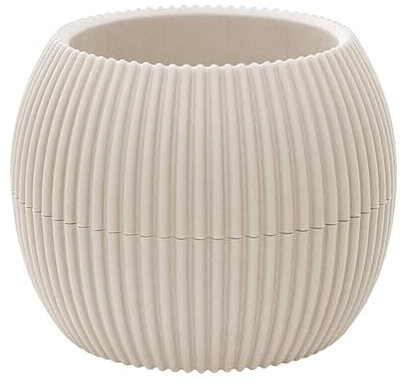 IlGruppone Vasetti Piante Grasse con Sottobicchiere Integrato Design Moderno Crea La Tua Composizione Varie Misure Colori Vasi Pianta Sottovaso Piantine Vaso Fiori - Beige - Rotondo 0,70 Litri