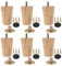 JIEHIN Lot de 6 pieds de meubles ronds en bois de 8 cm avec plaques de montage en caoutchouc et vis pour meubles, canapé, lit, armoire, canapé
