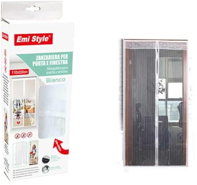 Tenda Zanzariera Magnetica Per Porta, 110X220cm, Colore bianco, Zanzariera Anti Insetti Con Adesivo, Facile da Installare