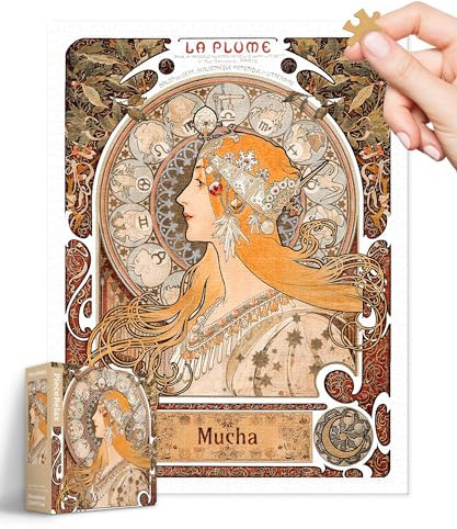 PieceRelax Puzzle 1200 Teile für Erwachsene & Kinder ab 14 – Alphonse Mucha - Zodiac [H3638], 58,8 x 44,6 cm, Herausforderung & Achtsamkeit für Ihre Me-Time