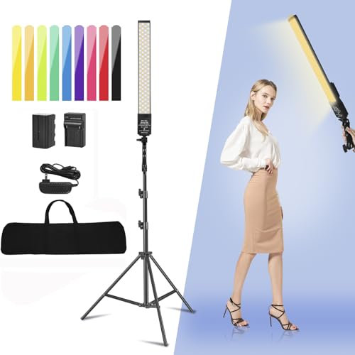 SEDGEWIN LED Video Light with Rechargeable Battery, Photography Lighting Kit 3200K-5500K Dimmable Handheld Photo Studio Light Streaming Light with 9 Color Filters for Outdoor Photography/YouTube