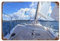 Segel-Boot，Metallschild Aluminium Wanddekoration, Poster Geschenk für Zuhause, Schlafzimmer, Bar, Restaurant, Café, Club20 x 30 cm (8 x 12 Zoll)-R5