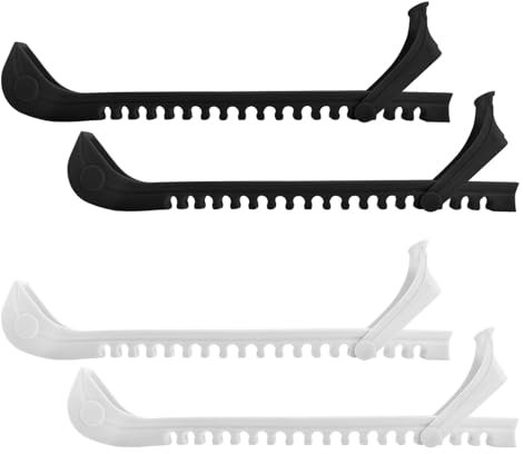 Faumsut Schlittschuhschoner, 2 Stück Hockeyschuhe, Schlittschuh-Kufenabdeckungen, verstellbare Eiskunstlauf-Protektoren, Zubehör (schwarz-weiß, groß)
