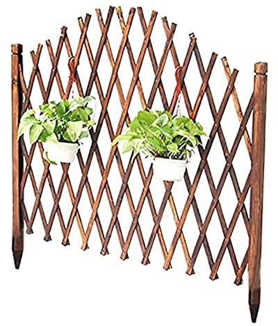 Unsichtbarer Zaun für Hunde, Gartenzaun – einziehbarer Gartenzaun für den Außenbereich, steckbarer Trennbogenzaun, hölzernes Pflanzenklettergerüst, für Parks/Hotels/Gärten (Größe: 150 x 83 c