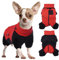 DENTRUN Hundemantel für Kleine Hunde, Wintermantel Hund Klein, Hundejacke mit Beinen, Warme Weiche Hund Fleece, Hundemantel mit Hund Snood, Kleine Hund Onesie Outfit(Rot,S)