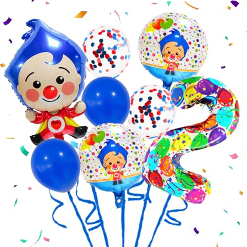 Clown Deko 2 Geburtstag, Zirkus Tiere Folienballon,Clown Luftballon,Geburtstagsdeko ZirkusKarneval Zirkus Party Dekoration mit Folienballon, Zirkus Dekorationen für Mädchen,2 Jubiläum