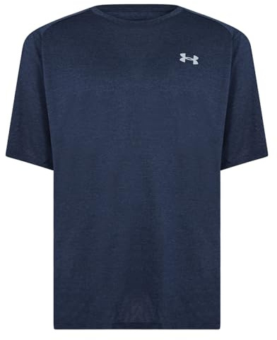 Under Armour Camiseta de Manga Corta con Textura para Hombre, (587) Jasper Azul/Blanco, Medium