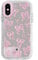 NITITOP Compatible with iPhone X/XS Case Cute Mirror Bow Love Heart Pattern for Women Girls Ribbon Design Shockproof Silver Protective Phone Cover - Pink Bow