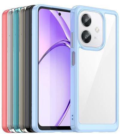 TailTech Phone Case for OPPO A40, OPPO A40M, OPPO A60 5G, OPPO A3 and OPPO A3X [Blue] - Transparent Acrylic Hard Cover