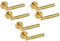 HANDLEZONE® 3 Sets Evo Knurled Grip Lever On Round Rose Door Handles, Internal Passage Latch Handles - Brushed Brass