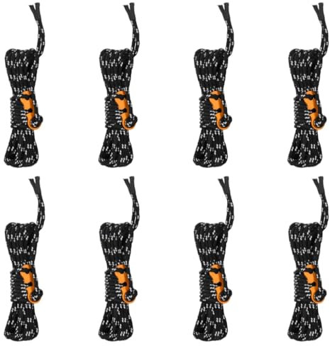 Homgoday Wind Rope with Reflective Tensioners 8 Pieces 4 m 4 mm Work Rope Fire Climbing Outdoor Camping Twisted