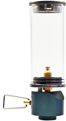 Gaslaterne, traumhafte Kerzenlampen-Gaslaterne mit hitzebeständigem Glas, Gaslampe mit einstellbarem Ventil, Gaslicht zum Campen und Wandern, Gaslaterne Camping
