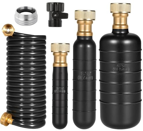 Drain Bladder Kit, Drain Cleaning Bladder with Water Stop Valve Faucet Adapter and 16 3/8ft Garden Hose, Drain Blockage Unclog Kit for Bathroom Drains Kitchen Sinks, For 1 To 6 IN Drain Pipes
