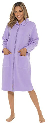 Slumber Hut Ladies Zipped Soft Fleece Dressing Gown LN730 Lilac 22-24