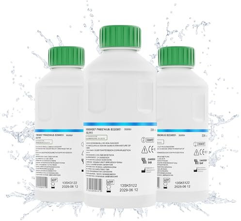 Siero fisiologico bottiglia sterile 500ml | Lavaggio naso bambino adulto | Nacl 0,9% | Soluzione salina | Raffreddore | Flacone | Quantità 3 | Uso maternità saggio donna e famiglia| FRESENIUS
