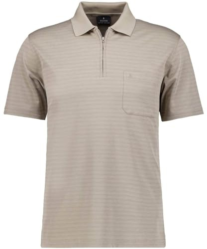 RAGMAN Herren Softknit-Polo Fineliner mit RV Beige-082, L