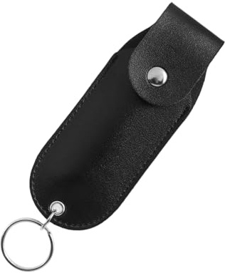 ANMITI Étui de protection pour sprays au poivre - Accessoires porte-clés en cuir souple - Porte-clé pratique, Noir , taille unique