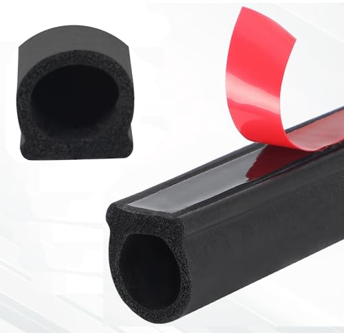 Inscrip Auto Türdichtung, D-förmige Autotür Türdichtung Selbstklebend, 10M Universal Autotürtürdichtung, Autotür Kantenschutz, Schalldicht Streifen für PKW, Transporter, Oldtimer (10mm x 10mm)