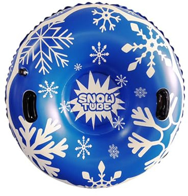 XuQiZZpp Starke, luftgefüllte Schneeschale, rutschfest, hält 129 cm Durchmesser, für Schneesport, Rodeln, Outdoor-Winteraufgaben, familienorientierter, transportabler Schneeschlauch für