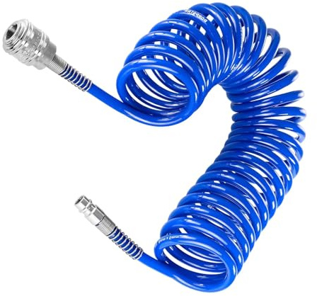 AMONENZ Tuyau Compresseur D'air, 5 m Flexible Compresseur Air, Diamètre 6,5 × 10 mm Tuyau Pneumatique, avec Raccord 1/4 Pouce, pour Distribution de Gaz