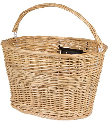 M-WAVE Fahrradkorb aus echtem Weidengeflecht, Braun