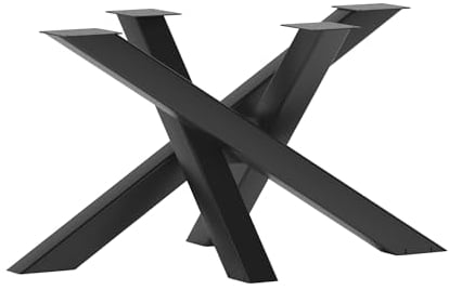 CM Furniture Tischgestell Unique Tischbeine Metall Schwarz Spider Design Couchtisch Beine Höhe 43 cm Kreuzgestell Couchtisch Gestell Wohnzimmertisch Beine Orion Form Robuste Konstruktion für DIY