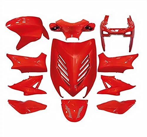 DMP Verkleidungsset Verkleidung rot 11-teilig kompatibel mit Yamaha Aerox | Frontverkleidung, Lenkerverkleidung, Heckseitenteile kompatibel mit MBK Nitro 50 ab Bj. 1999, Yamaha Aerox 50 Cat ab Bj. 2003
